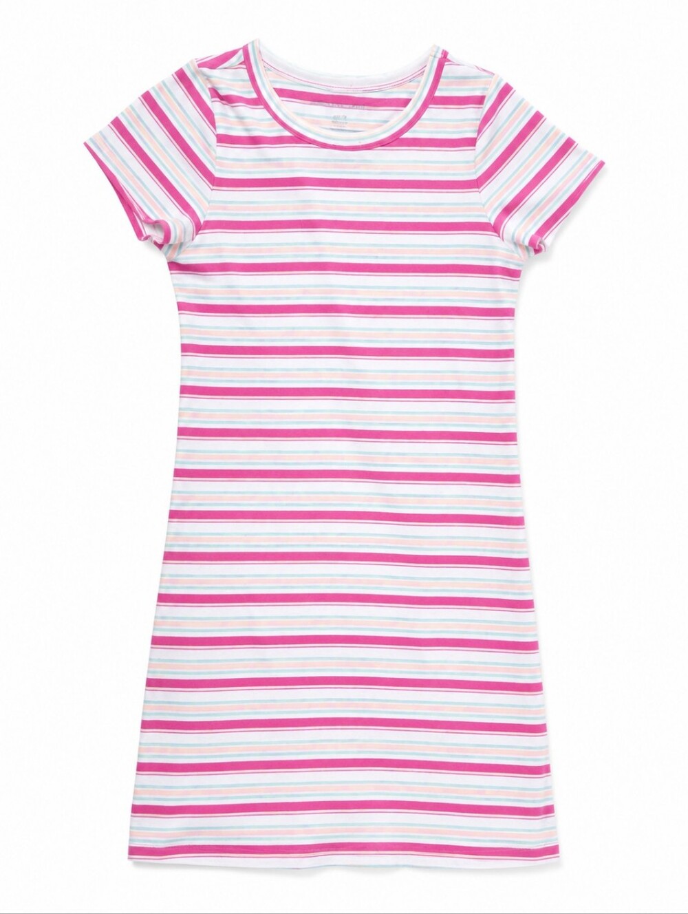American Eagle Outfitters Pink, Mint & White Striped Tee Dress, Size Medium